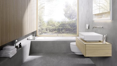 Het 6x6 winnende badkamerontwerp van het Deense architectenbureau Bjerg Arkitektur (© Geberit)