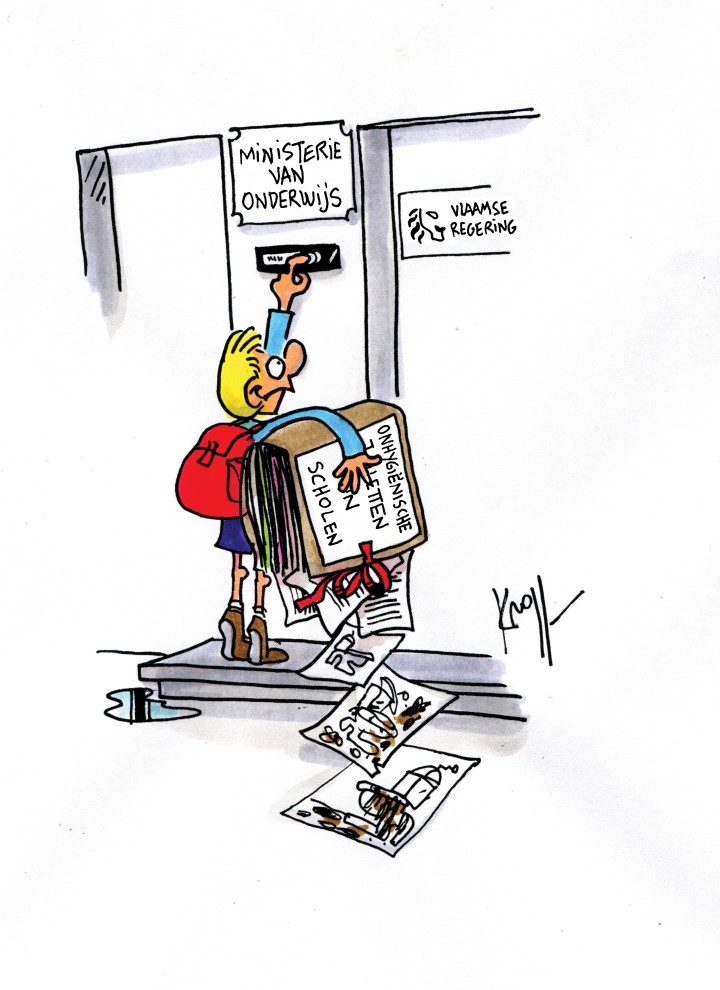 Cartoon van Pierre Kroll voor World Toilet Day