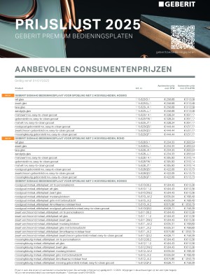 Geberit Prijslijst Premium Bedieningsplaten Geberit Prijslijst Premium Bedieningsplaten