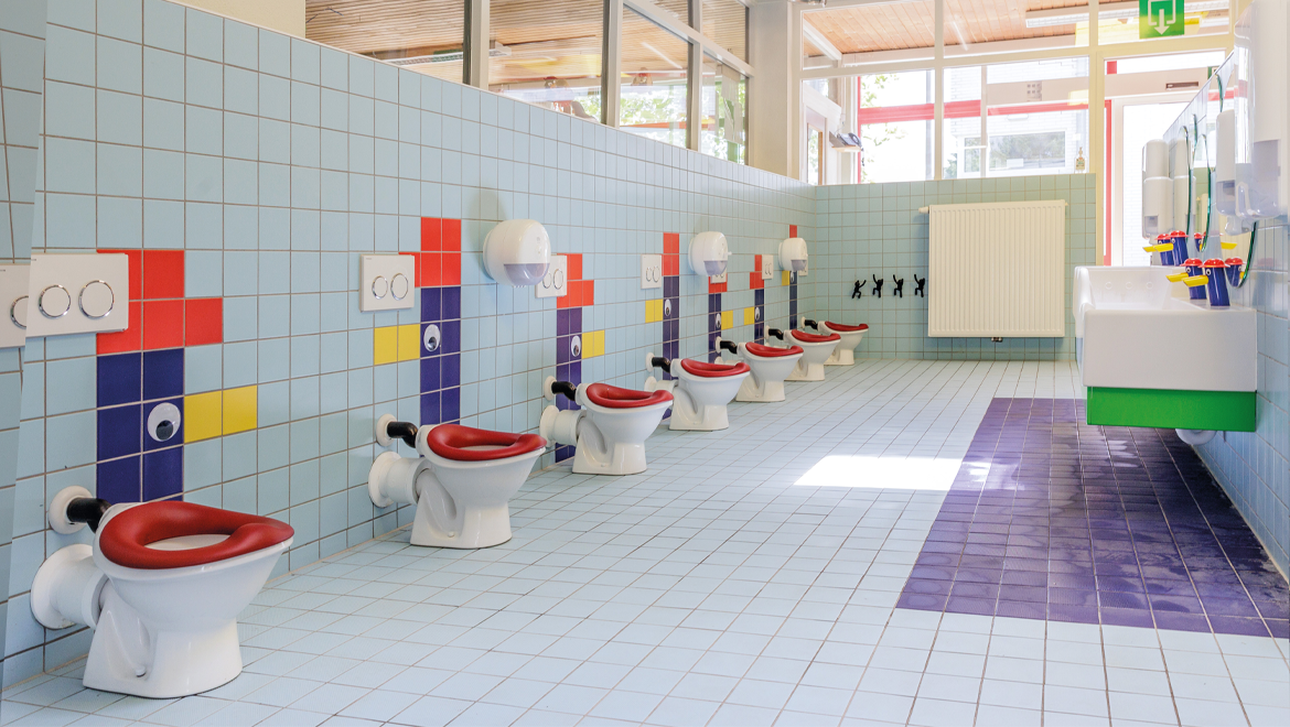 Geberit Bambini toiletten en wastafels in basisschool Klim-Op Vilvoorde