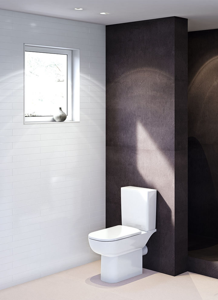 Réservoir de chasse apparent Geberit devant la cloison – pour une rénovation à moindre coût du WC Réservoir de chasse apparent Geberit devant la cloison – pour une rénovation à moindre coût du WC