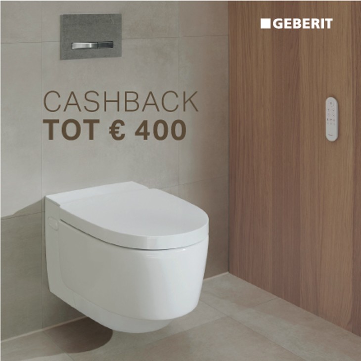 Terugbetaling tot 400 euro voor Geberit AquaClean douche-wc's Terugbetaling tot 400 euro voor Geberit AquaClean douche-wc's