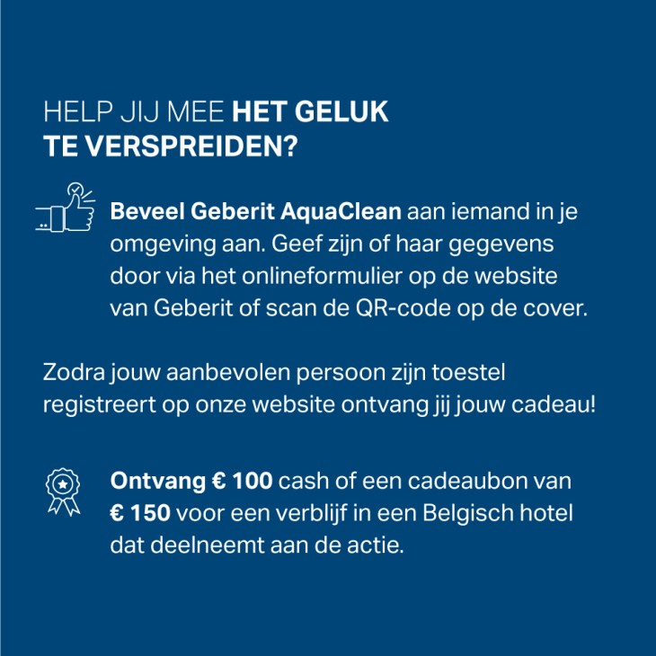 Geberit AquaClean aanbevelen en profiteren Geberit AquaClean aanbevelen en profiteren