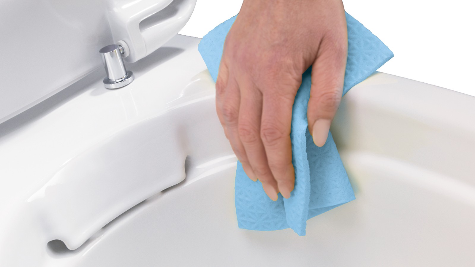 Nettoyage d'un WC Rimfree® (© Opernhaus Chemnitz / Nasser Hashemi) Nettoyage d'un WC Rimfree® (© Opernhaus Chemnitz / Nasser Hashemi)