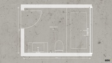 Plan de la salle de bains de 6 m² de BJERG Arkitektur (© Bjerg Arkitektur)