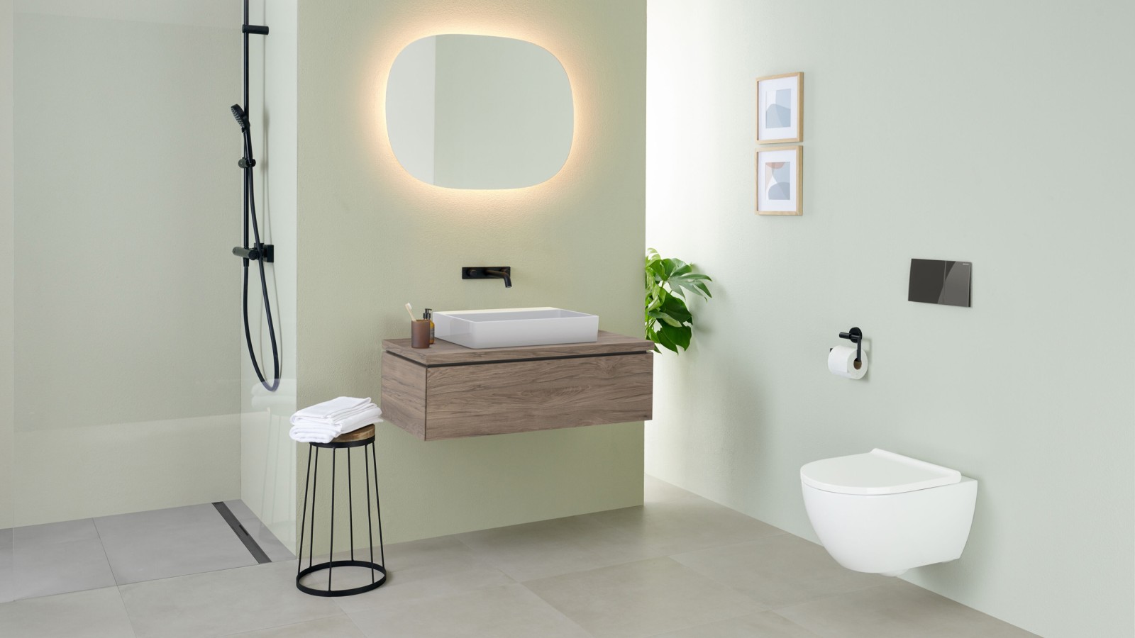 Lavabo Geberit VariForm avec miroir Geberit Option