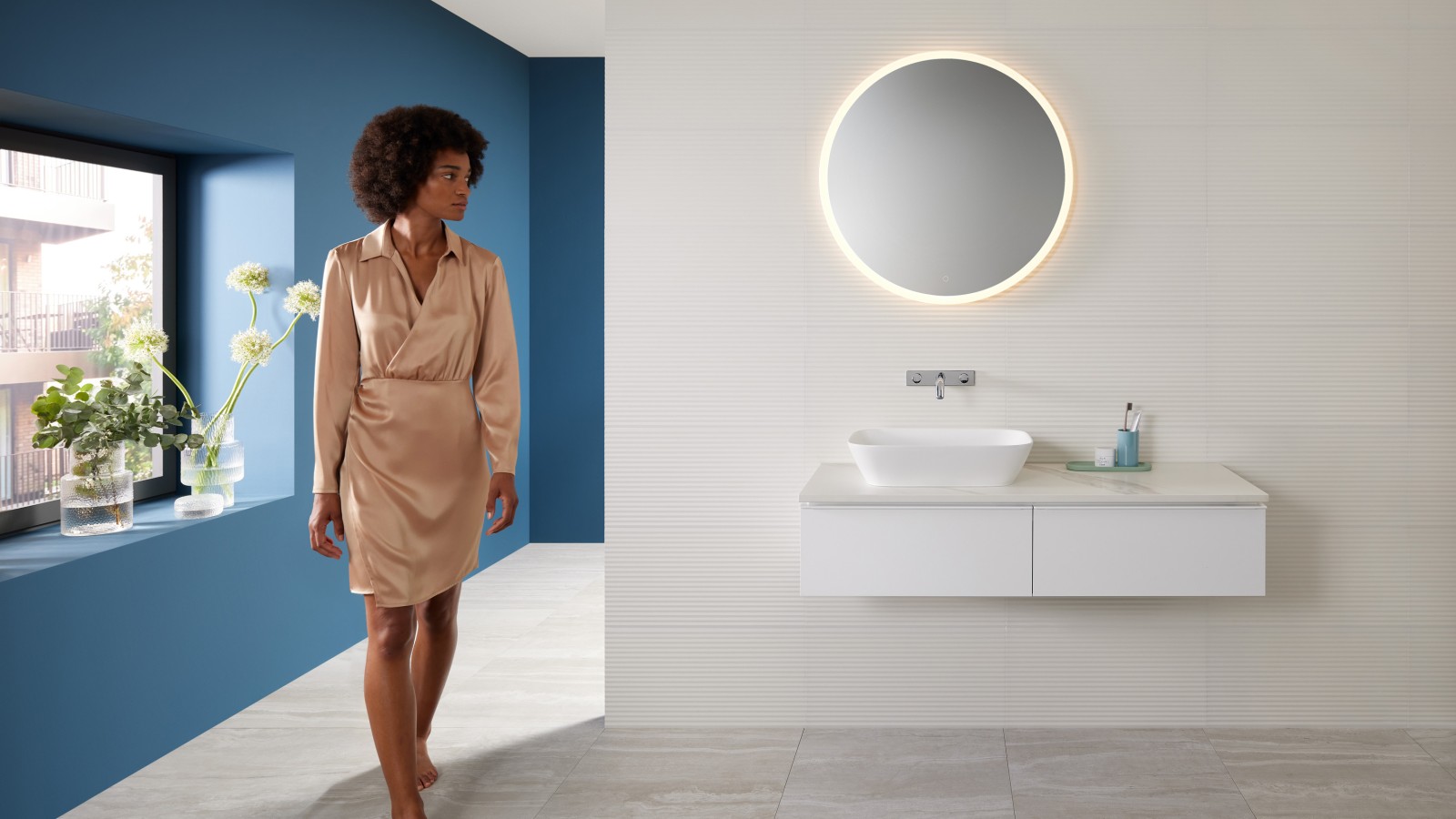 Mix & Match : Vasque à poser Geberit ONE avec meuble sous lavabo iCon Mix & Match : Vasque à poser Geberit ONE avec meuble sous lavabo iCon