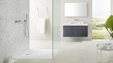 Badkamer met Geberit Setaplano drempeloze doucheplaat