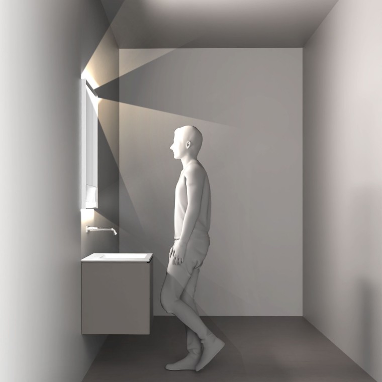 Illustration de lʼéclairage au niveau du lavabo (© Geberit)