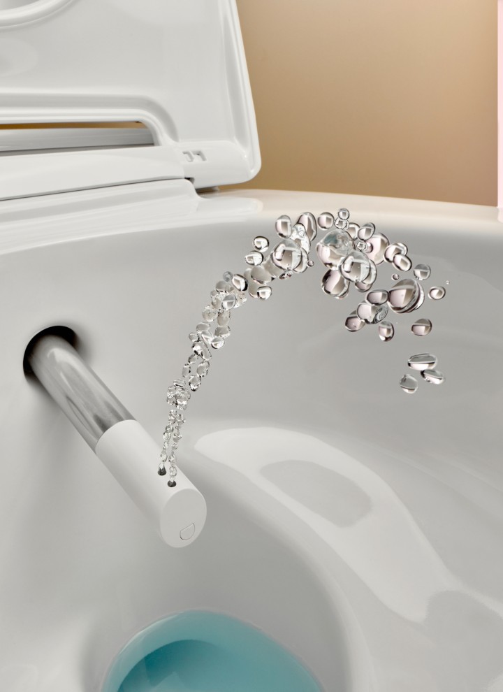 Geberit AquaClean shower toilet with spray nozzle