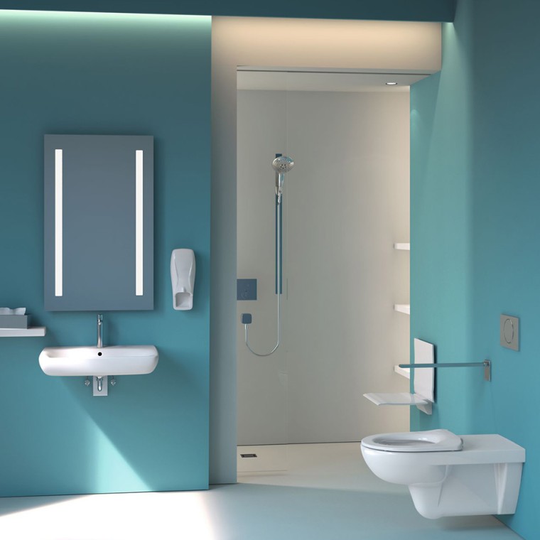 WC et lavabo Geberit Selnova dans un hôpital WC et lavabo Geberit Selnova dans un hôpital