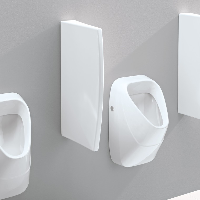 Geberit scheidingswand van sanitair keramiek met verborgen bevestigingen Geberit scheidingswand van sanitair keramiek met verborgen bevestigingen