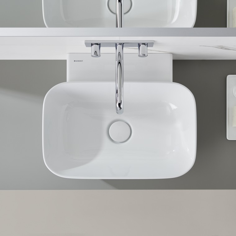 Geberit ONE opzetwastafel in afgerond design Geberit ONE opzetwastafel in afgerond design