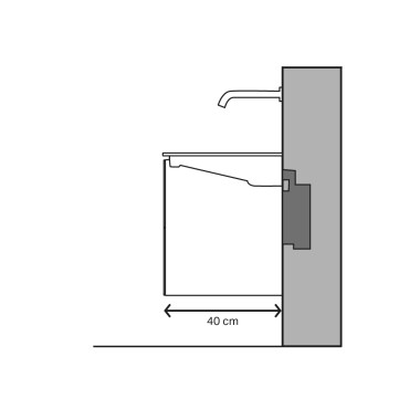 Illustration de lavabo avec saillie gain de place