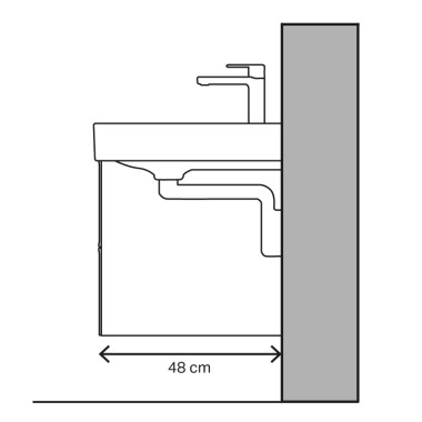 Illustration de lavabo à évacuation verticale