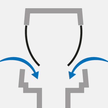 En cas de dépression générée par exemple par l’utilisation d’un WC, les membranes s’ouvrent et de l’air peut entrer dans le système.