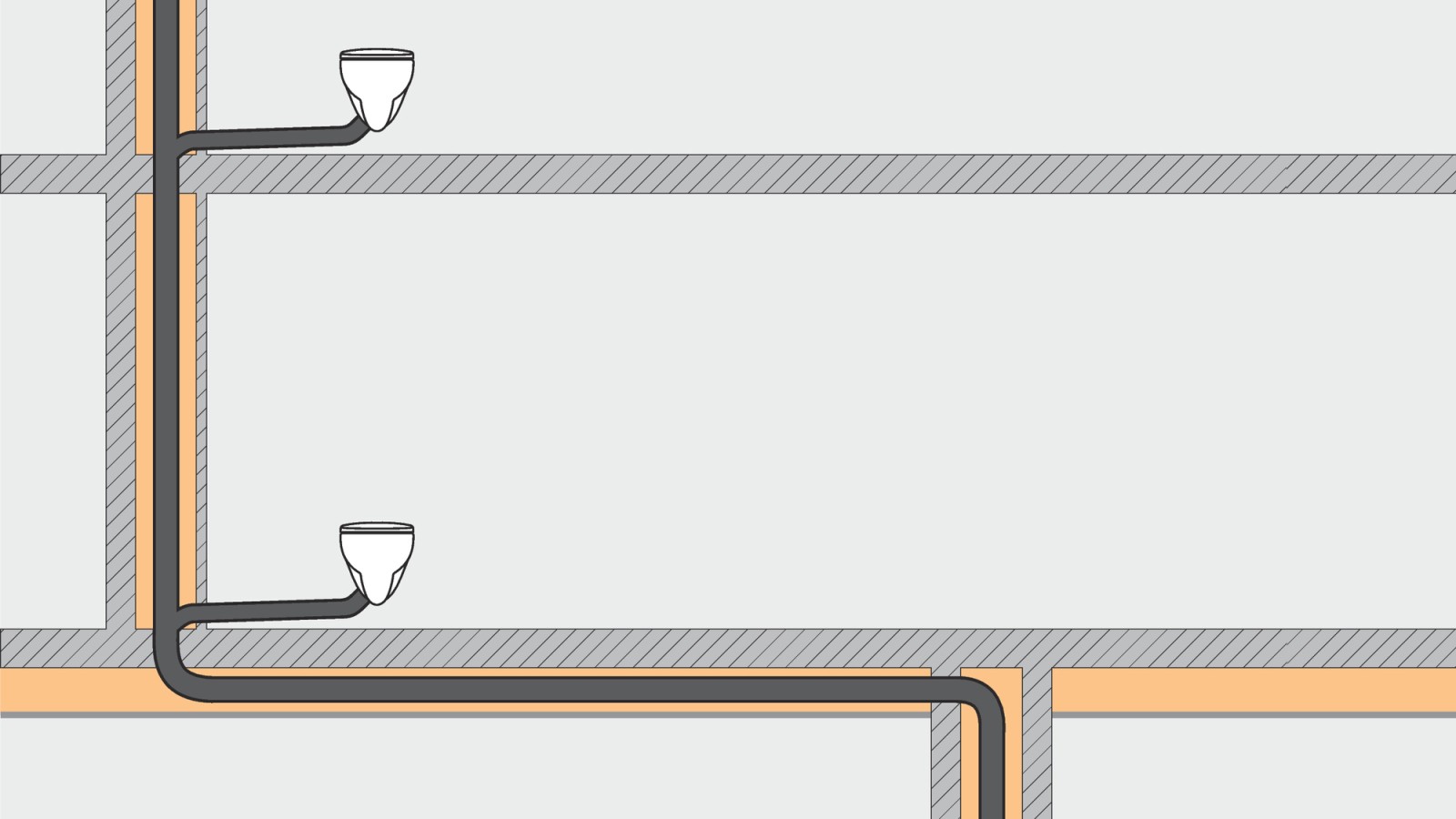 Het afvoersysteem met Geberit SuperTube vraagt minder ruimte en biedt meer ontwerpmogelijkheden. Het afvoersysteem met Geberit SuperTube vraagt minder ruimte en biedt meer ontwerpmogelijkheden.