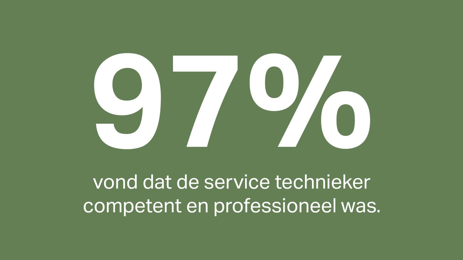 97% tevredenheid voor de tehcnieker 97% tevredenheid voor de tehcnieker