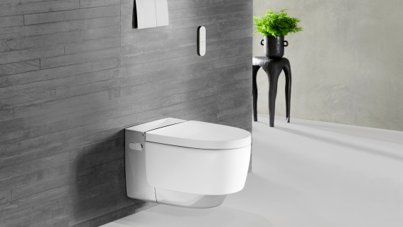 Geberit AquaClean Mera Comfort in chroom met Sigma duwplaat