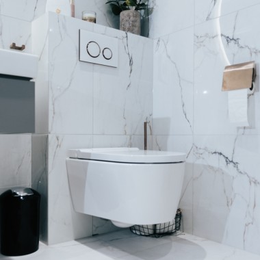 Le WC-douche Geberit AquaClean, combiné à la plaque de déclenchement Sigma21