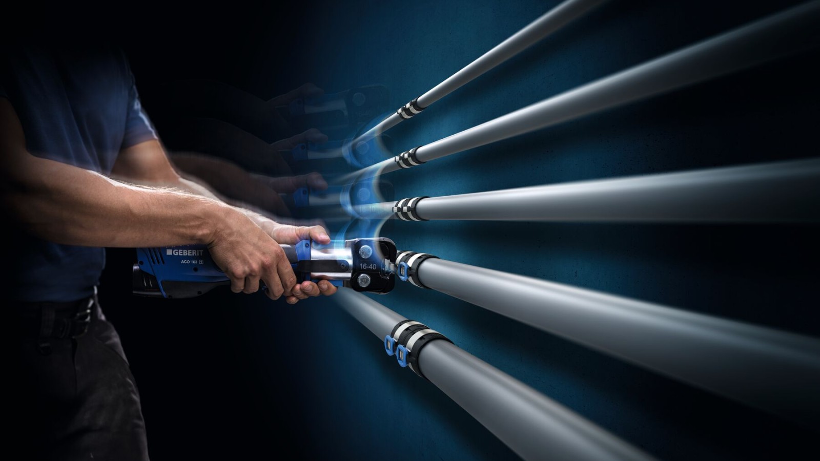 Sertisseuse manuelle Geberit FlowFit pour les dimensions d16 à d40 Sertisseuse manuelle Geberit FlowFit pour les dimensions d16 à d40