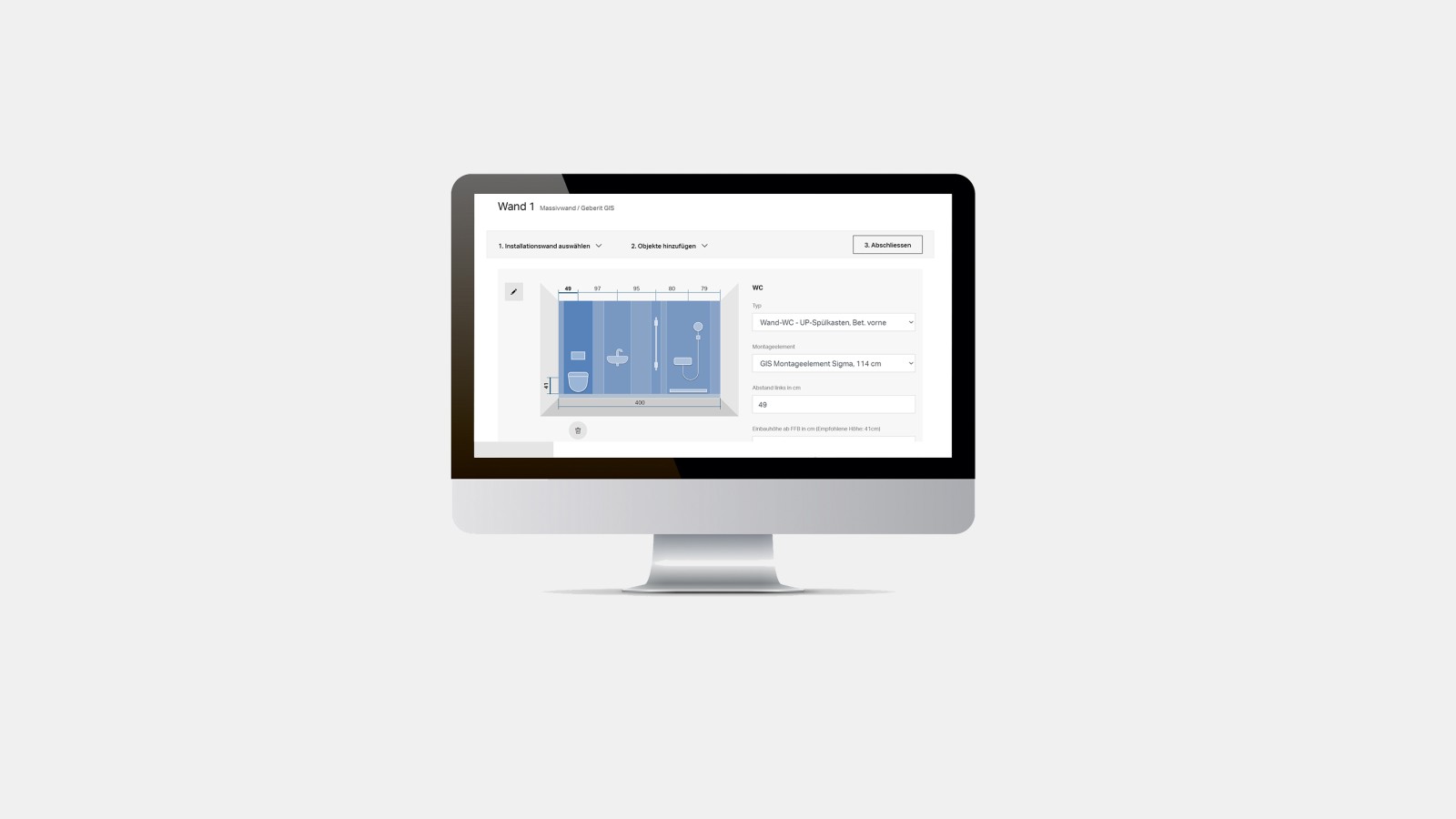 Calculateur Geberit GIS/Duofix Calculateur Geberit GIS/Duofix