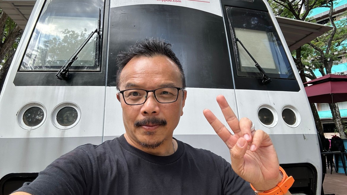 Le fondateur de l’hôtel, Liang Chiang Seah, passionné par l’idée de vivre simplement et efficacement (© Liang Chiang Seah)