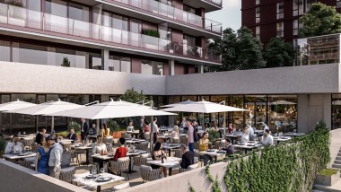 Des toits-terrasses et des restaurants font partie de l'offre (© Soravia)