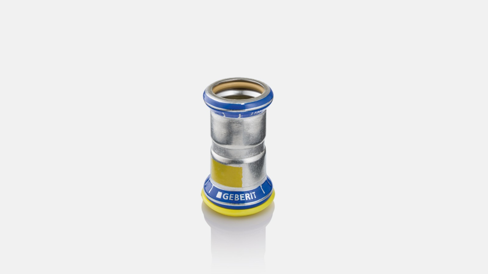 Raccord Geberit Mapress acier inoxydable avec joint d'étanchéité jaune en HNBR Raccord Geberit Mapress acier inoxydable avec joint d'étanchéité jaune en HNBR