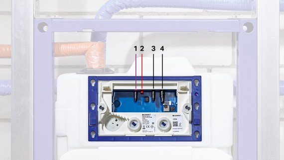 Réservoir de chasse à encastrer avec rinçage forcé hygiénique HS30 (© Geberit)