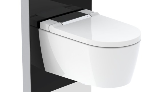 Geberit Monolith Plus sanitaire module met Geberit AquaClean Sela douche-wc, chroom, glanzend. Geberit Monolith Plus sanitaire module met Geberit AquaClean Sela douche-wc, chroom, glanzend.