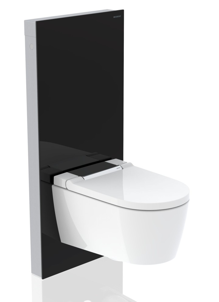 Geberit Monolith Plus sanitairmodule met douchewc Geberit AquaClean Sela chroom hoogglans