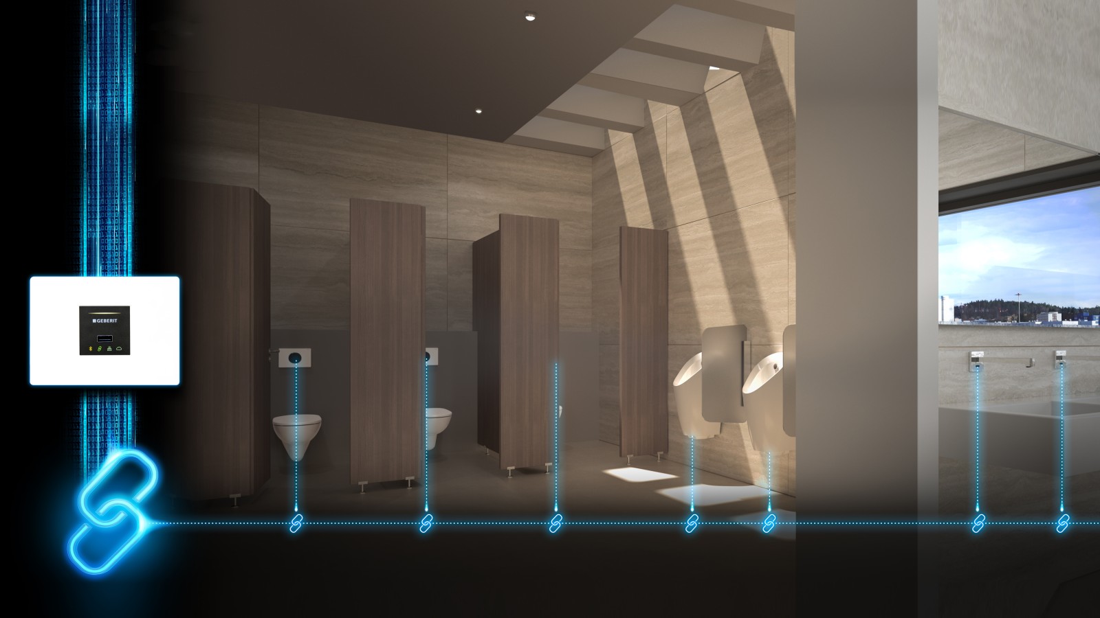 Een sanitaire ruimte koppelen met Geberit Connect