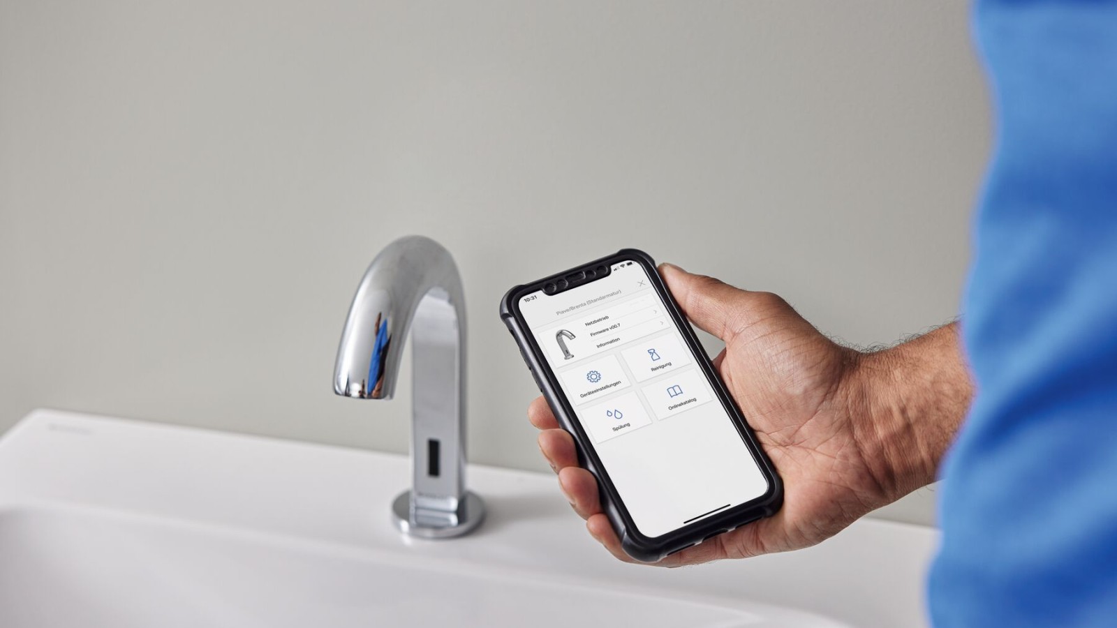 Geberit wastafelkraan via de Geberit Control app instellen Geberit wastafelkraan via de Geberit Control app instellen