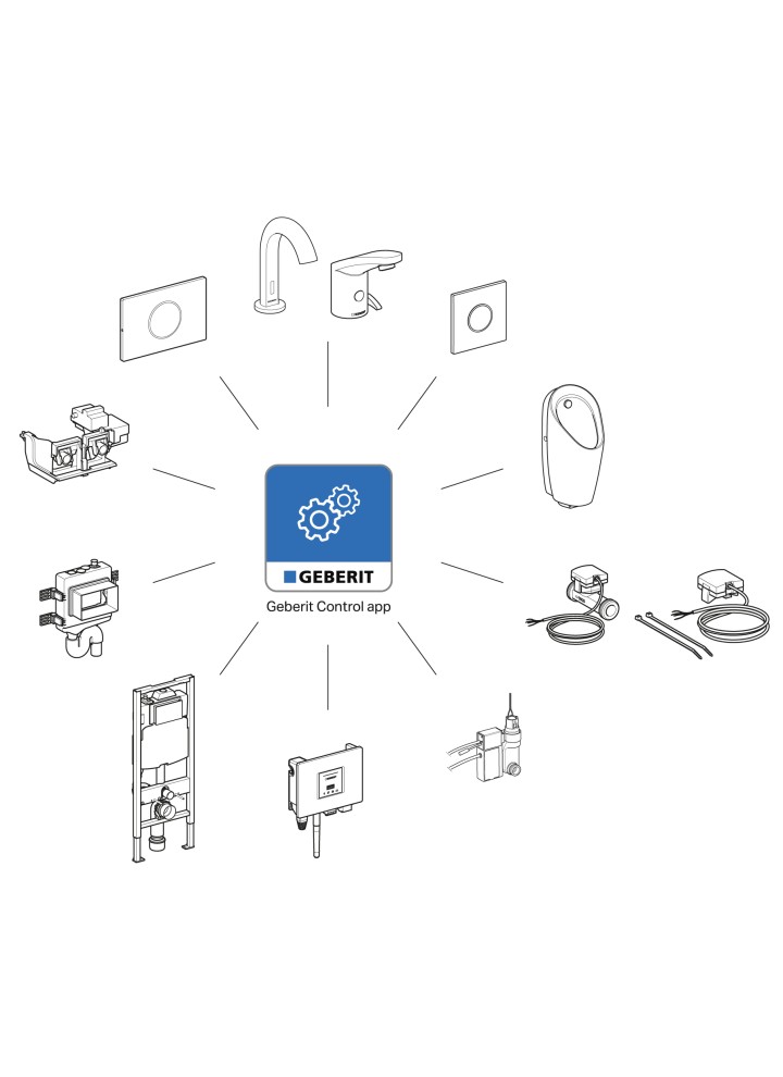 Overzicht Geberit Control app met GEBUS sensoren Overzicht Geberit Control app met GEBUS sensoren