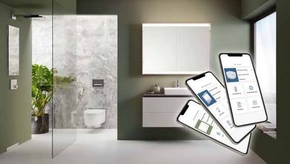 Geberit Home pour l’utilisation confortable de différents produits Geberit dans la salle de bains