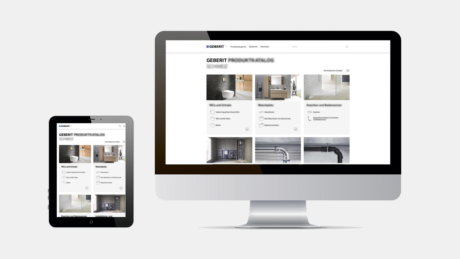 Screenshot Geberit productcatalogus