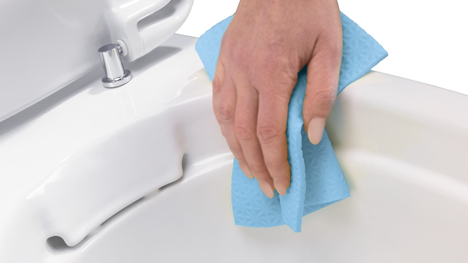 Nettoyage d'un WC Rimfree® (© Opernhaus Chemnitz / Nasser Hashemi) Nettoyage d'un WC Rimfree® (© Opernhaus Chemnitz / Nasser Hashemi)