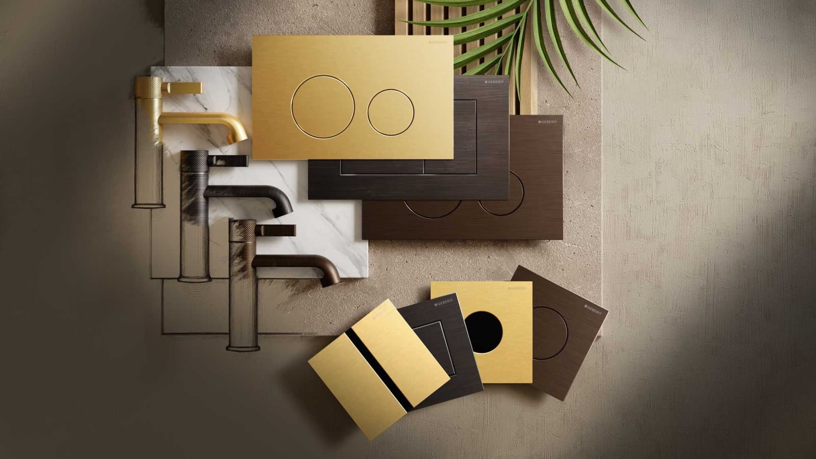 Des modèles personnalisables de plaques de commande et de plaques d'urinoir sont disponibles dans 50 finitions tendance Des modèles personnalisables de plaques de commande et de plaques d'urinoir sont disponibles dans 50 finitions tendance