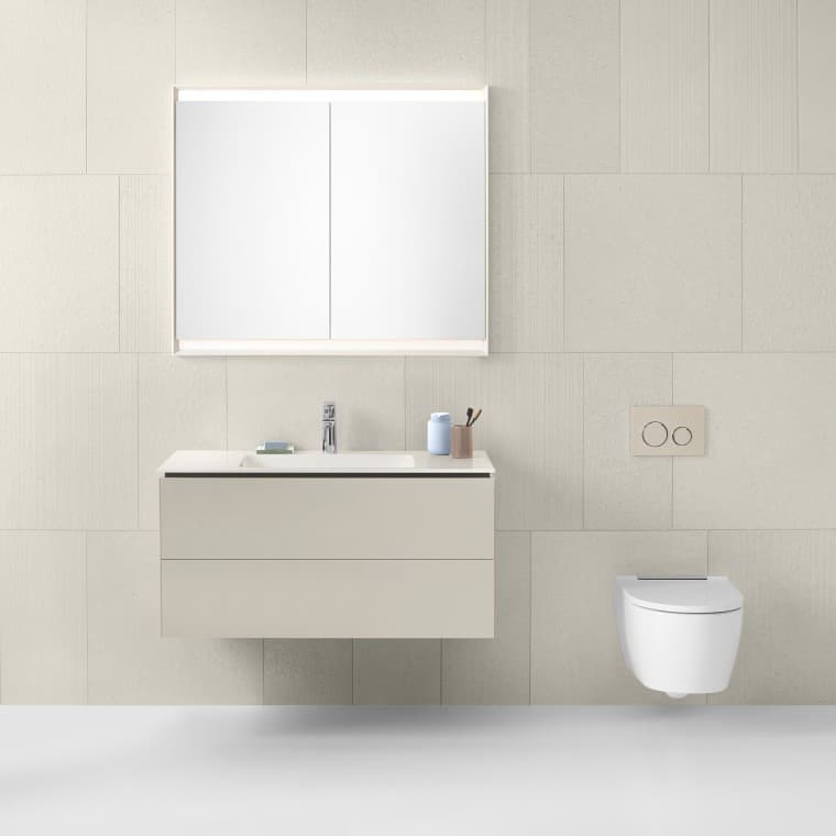 Salle de bains Geberit avec meubles clairs Salle de bains Geberit avec meubles clairs
