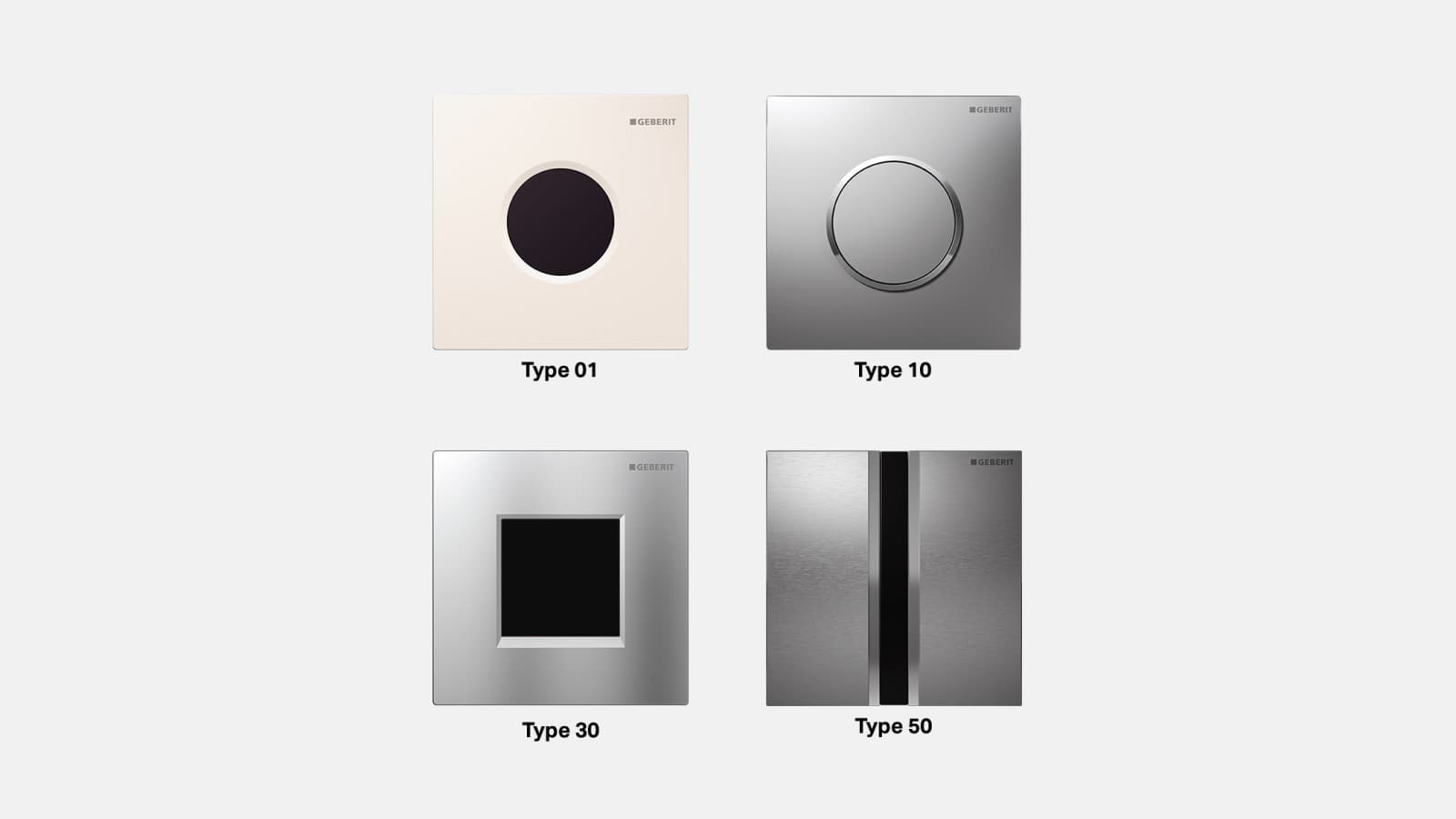 IR en mechanische Geberit bedieningsplaten voor urinoirs IR en mechanische Geberit bedieningsplaten voor urinoirs