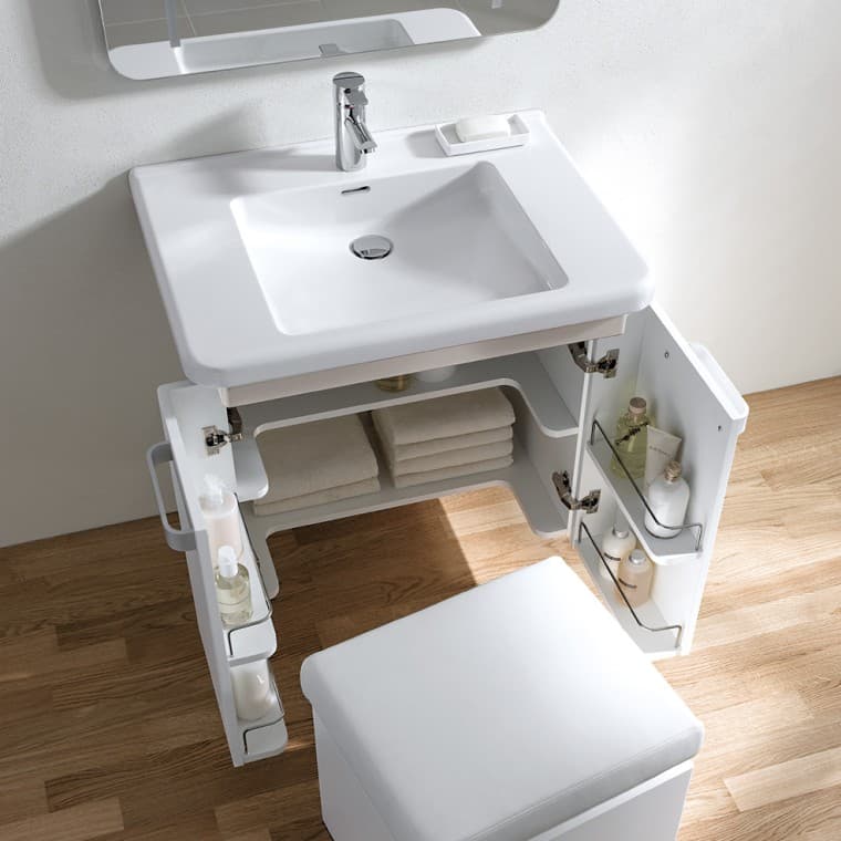 Meuble sous-lavabo Geberit Renova Comfort avec espace de rangement Meuble sous-lavabo Geberit Renova Comfort avec espace de rangement