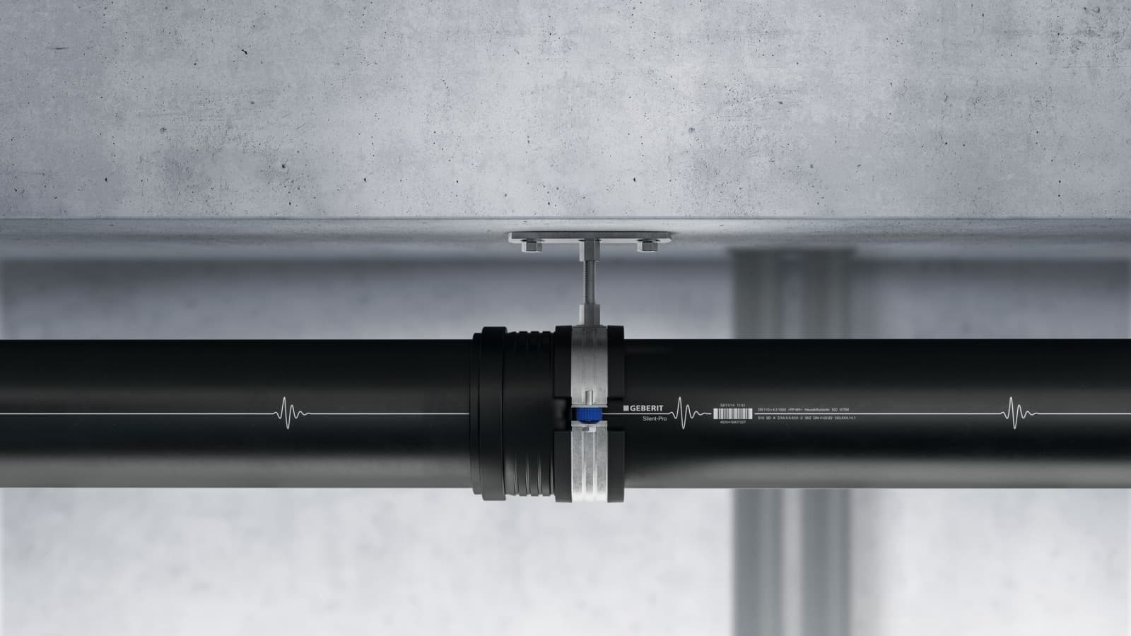 Doorsnede van een flatgebouw met Geberit afvoersystemen Doorsnede van een flatgebouw met Geberit afvoersystemen