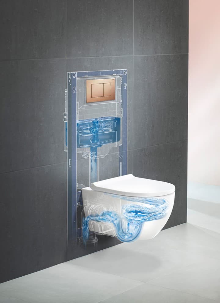 Geberit wc systeem met Acanto wc met TurboFlush, en bedieningsplaat Sigma0 Geberit wc systeem met Acanto wc met TurboFlush, en bedieningsplaat Sigma0