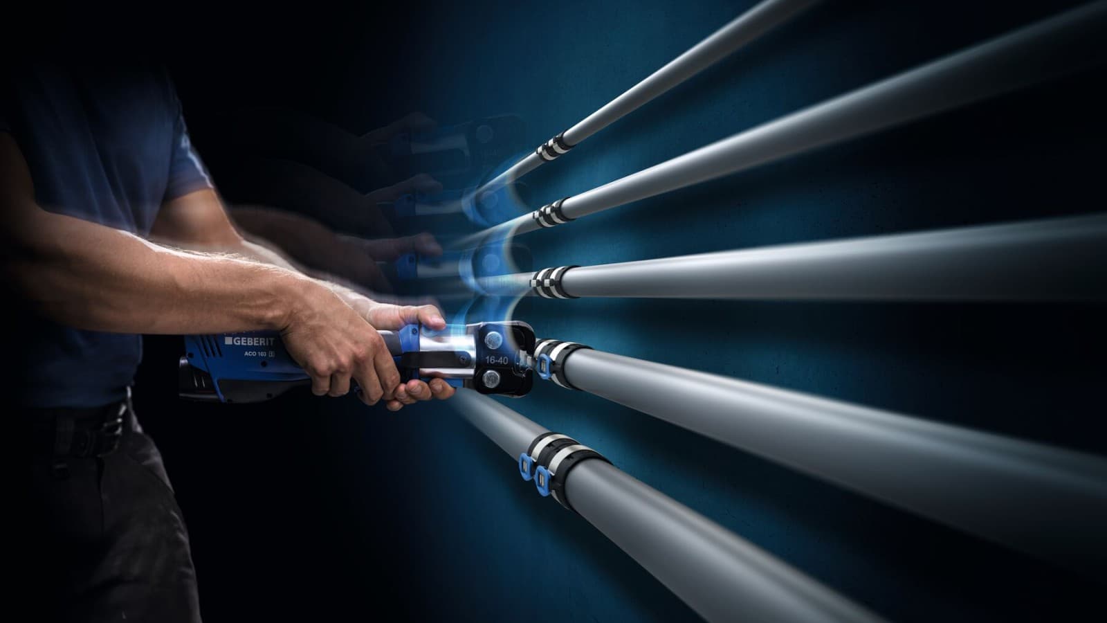 Sertisseuse manuelle Geberit FlowFit pour les dimensions d16 à d40 Sertisseuse manuelle Geberit FlowFit pour les dimensions d16 à d40