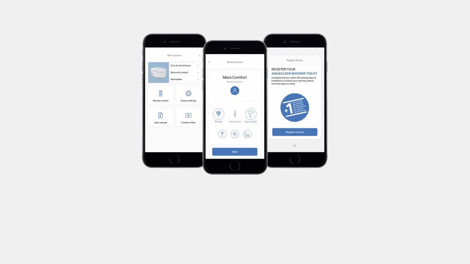 Geberit Home beeldschermpagina's Geberit Home beeldschermpagina's