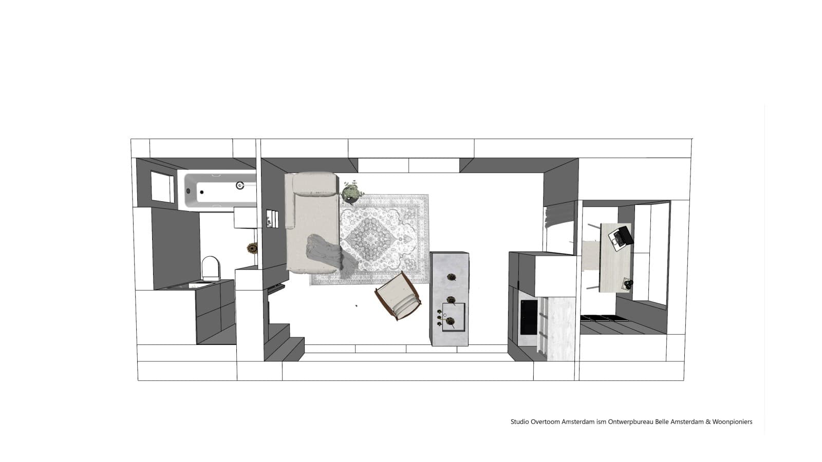 Illustration Tiny House (© Woonpioniers) Illustration Tiny House (© Woonpioniers)