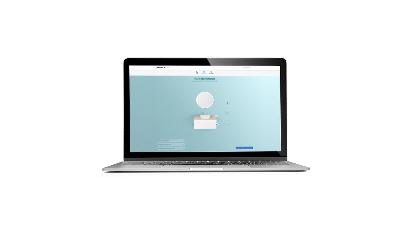 Man stelt zijn wastafelopstelling samen met de Geberit Product Finder Man stelt zijn wastafelopstelling samen met de Geberit Product Finder